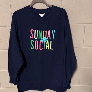 crown & ivy Navy 'Sunday Social' Sweater